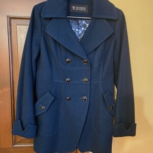 GUESS Women's Teal Peacoat- Medium